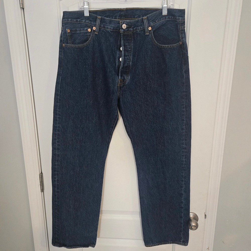 Levi's 501 Original Fit Button Fly Jeans Men's W36 L29 Dark Wash Denim